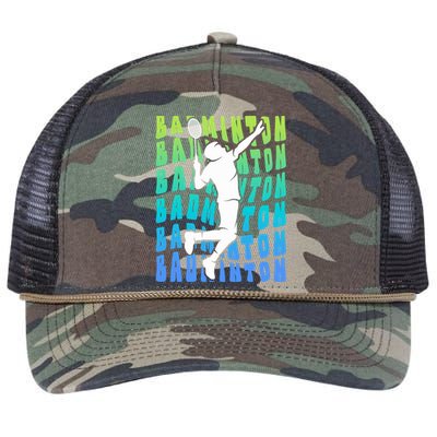 Badminton Player Badminton Funny Gift Retro Rope Trucker Hat Cap