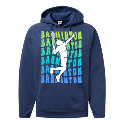 Badminton Player Badminton Funny Gift Performance Fleece Hoodie