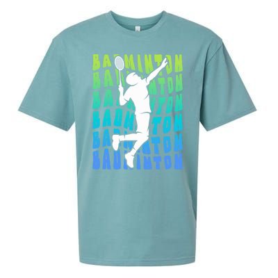 Badminton Player Badminton Funny Gift Sueded Cloud Jersey T-Shirt