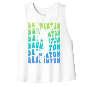 Badminton Player Badminton Funny Gift Women's Racerback Cropped Tank