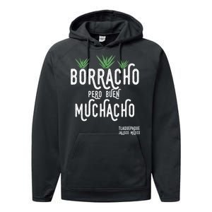 Borracho Pero Buen Muchacho Mexico Saying Performance Fleece Hoodie