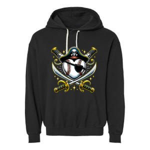 Baseball Pirate Garment-Dyed Fleece Hoodie