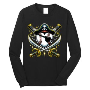 Baseball Pirate Long Sleeve Shirt