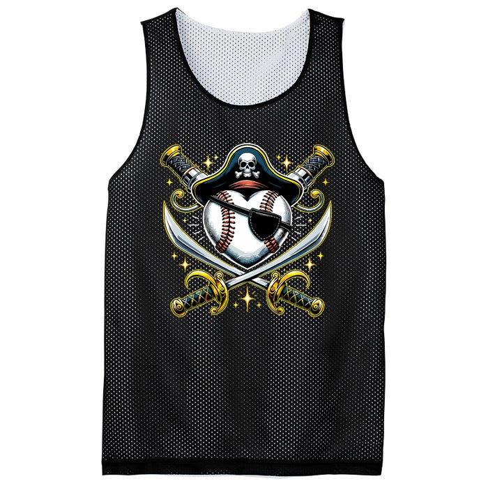 Baseball Pirate Mesh Reversible Basketball Jersey Tank