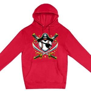 Baseball Pirate Premium Pullover Hoodie