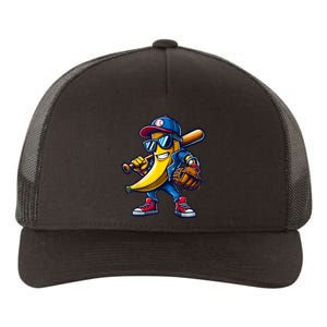 Banana Playing Baseball Fruit Lover Funny Baseball Player Yupoong Adult 5-Panel Trucker Hat