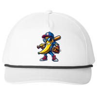 Banana Playing Baseball Fruit Lover Funny Baseball Player Snapback Five-Panel Rope Hat