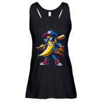 Banana Playing Baseball Fruit Lover Funny Baseball Player Ladies Essential Flowy Tank