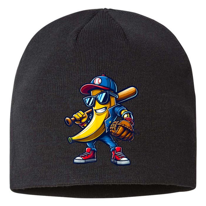 Banana Playing Baseball Fruit Lover Funny Baseball Player Sustainable Beanie