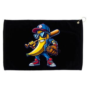 Banana Playing Baseball Fruit Lover Funny Baseball Player Grommeted Golf Towel