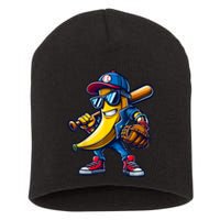 Banana Playing Baseball Fruit Lover Funny Baseball Player Short Acrylic Beanie