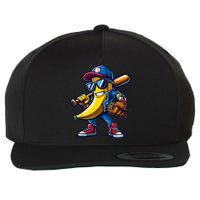 Banana Playing Baseball Fruit Lover Funny Baseball Player Wool Snapback Cap