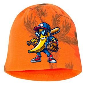 Banana Playing Baseball Fruit Lover Funny Baseball Player Kati - Camo Knit Beanie