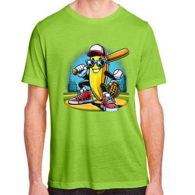 Banana Playing Baseball Funny Fruit Lover Baseball Player Gift Adult ChromaSoft Performance T-Shirt