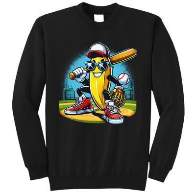 Banana Playing Baseball Funny Fruit Lover Baseball Player Gift Sweatshirt