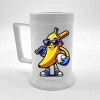 Banana Playing Baseball Fruit Lover Baseball Player Beer Stein