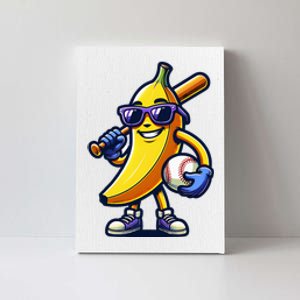 Banana Playing Baseball Fruit Lover Baseball Player Canvas