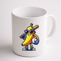 Banana Playing Baseball Fruit Lover Baseball Player Coffee Mug