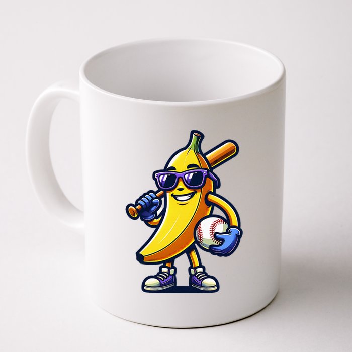 Banana Playing Baseball Fruit Lover Baseball Player Coffee Mug