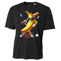 Banana Playing Baseball Funny Baseball Game Cooling Performance Crew T-Shirt