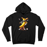 Banana Playing Baseball Funny Baseball Game Hoodie