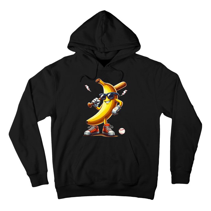 Banana Playing Baseball Funny Baseball Game Hoodie