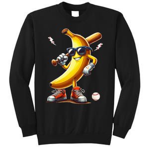 Banana Playing Baseball Funny Baseball Game Sweatshirt