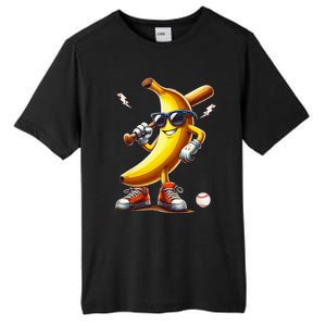 Banana Playing Baseball Funny Baseball Game Tall Fusion ChromaSoft Performance T-Shirt