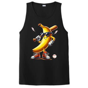 Banana Playing Baseball Funny Baseball Game PosiCharge Competitor Tank