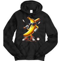 Banana Playing Baseball Funny Baseball Game Tie Dye Hoodie