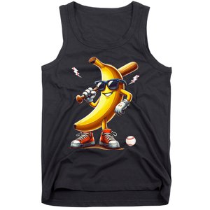 Banana Playing Baseball Funny Baseball Game Tank Top