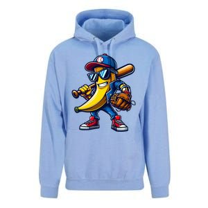 Banana Playing Baseball Fruit Lover Funny Baseball Player Unisex Surf Hoodie