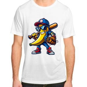 Banana Playing Baseball Fruit Lover Funny Baseball Player Adult ChromaSoft Performance T-Shirt