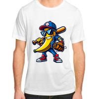 Banana Playing Baseball Fruit Lover Funny Baseball Player Adult ChromaSoft Performance T-Shirt