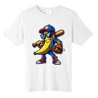 Banana Playing Baseball Fruit Lover Funny Baseball Player Tall Fusion ChromaSoft Performance T-Shirt