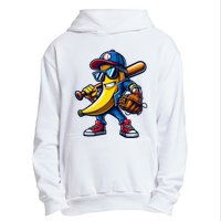 Banana Playing Baseball Fruit Lover Funny Baseball Player Urban Pullover Hoodie