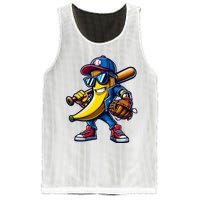 Banana Playing Baseball Fruit Lover Funny Baseball Player Mesh Reversible Basketball Jersey Tank