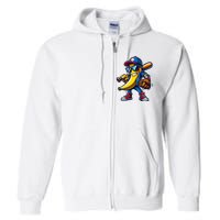 Banana Playing Baseball Fruit Lover Funny Baseball Player Full Zip Hoodie