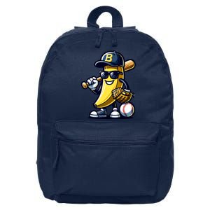 Banana Playing Baseball Fruit Lover Baseball Player 16 in Basic Backpack