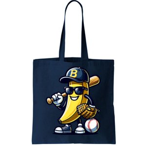 Banana Playing Baseball Fruit Lover Baseball Player Tote Bag