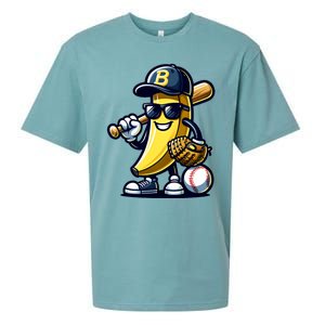 Banana Playing Baseball Fruit Lover Baseball Player Sueded Cloud Jersey T-Shirt