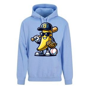 Banana Playing Baseball Fruit Lover Baseball Player Unisex Surf Hoodie