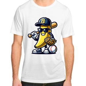 Banana Playing Baseball Fruit Lover Baseball Player Adult ChromaSoft Performance T-Shirt