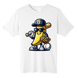 Banana Playing Baseball Fruit Lover Baseball Player Tall Fusion ChromaSoft Performance T-Shirt