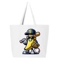 Banana Playing Baseball Fruit Lover Baseball Player 25L Jumbo Tote