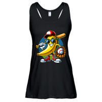 Banana Playing Baseball Fruit Lover Baseball Player Ladies Essential Flowy Tank