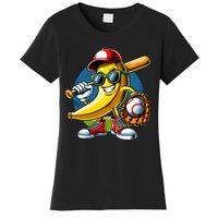 Banana Playing Baseball Fruit Lover Baseball Player Women's T-Shirt