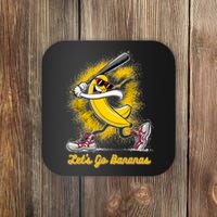 Banana Playing Baseball Fruit Lover Baseball Player Coaster