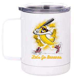 Banana Playing Baseball Fruit Lover Baseball Player 12 oz Stainless Steel Tumbler Cup