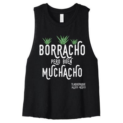 Borracho Pero Buen Muchacho Mexico Saying Women's Racerback Cropped Tank